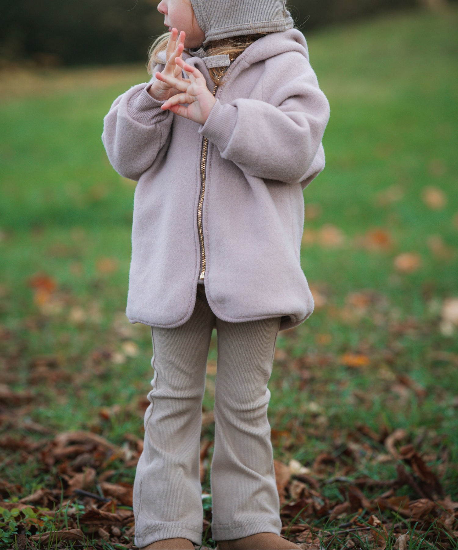 Jacke aus Merinowollfleece mit Ohren