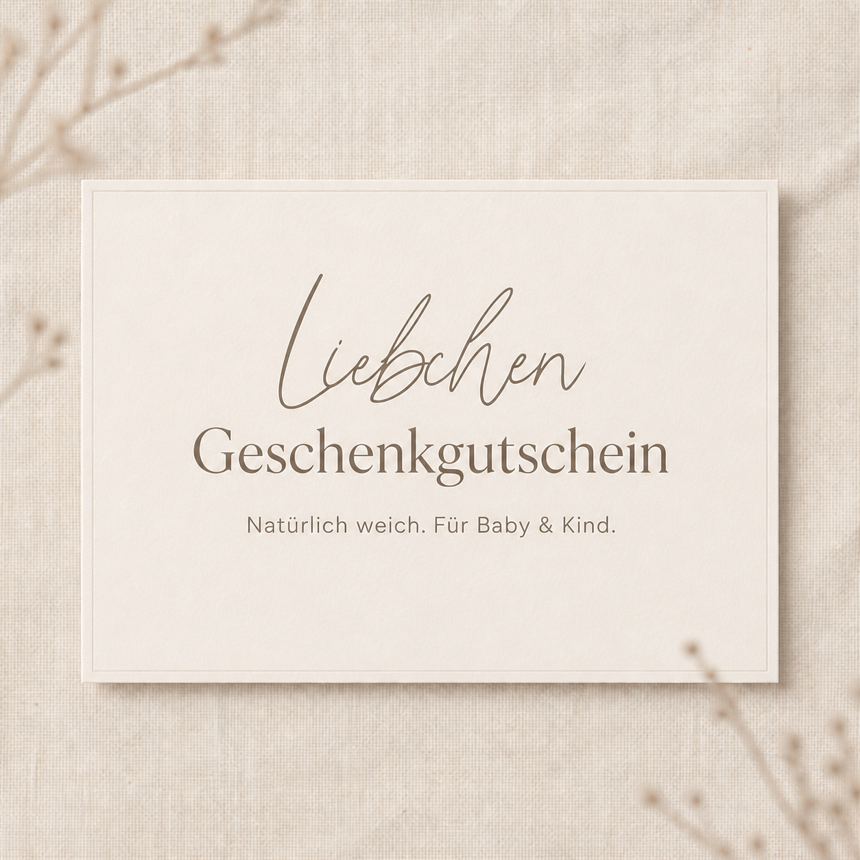 Liebchen Geschenkgutschein für natürliche Baby- und Kindermode aus Bio-Merinowolle und Bio-Baumwolle