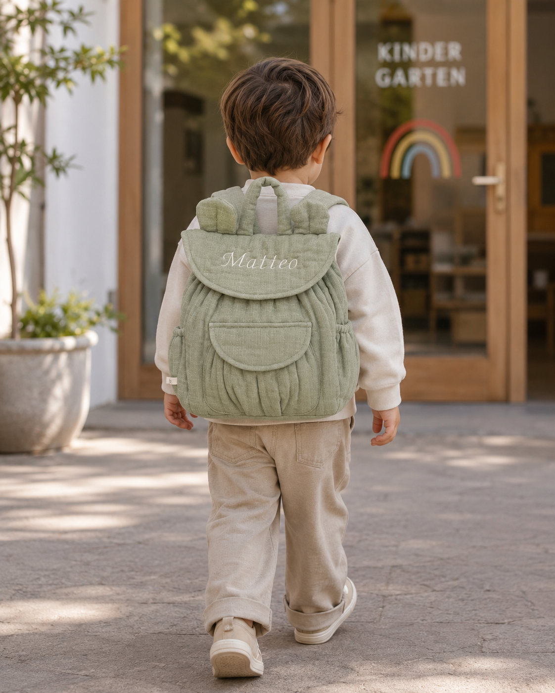 Organic cotton nursery backpack