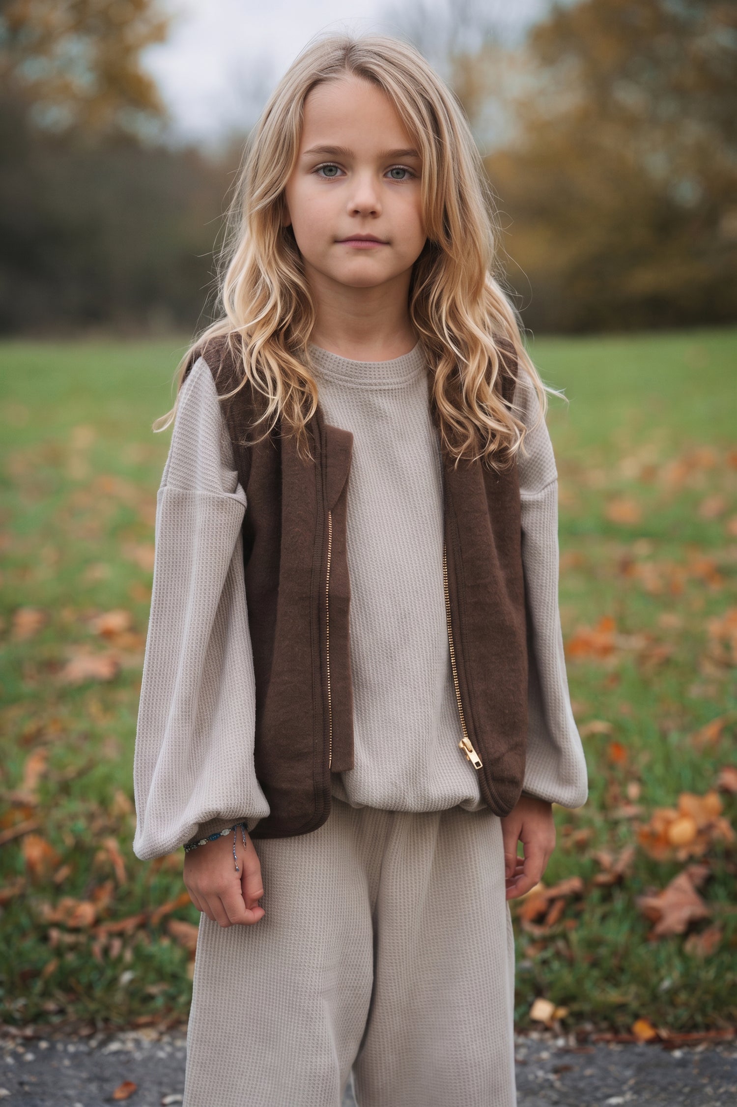 Merino Wool Fleece Vest in Rose Quartz