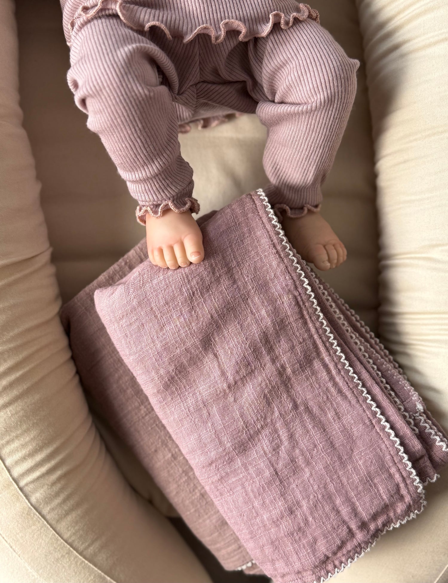 Personalized Muslin Baby Blanket with Embroidered Name