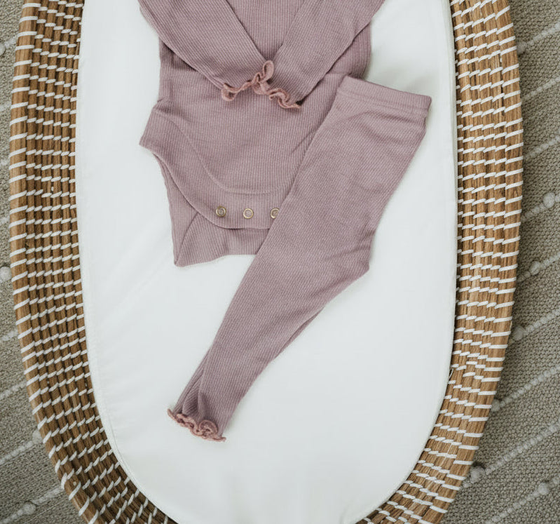 Leggings mit Rüschen aus Merinowolle