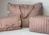 Organic cotton changing set – diaper bag, diaper clutch, and changing mat