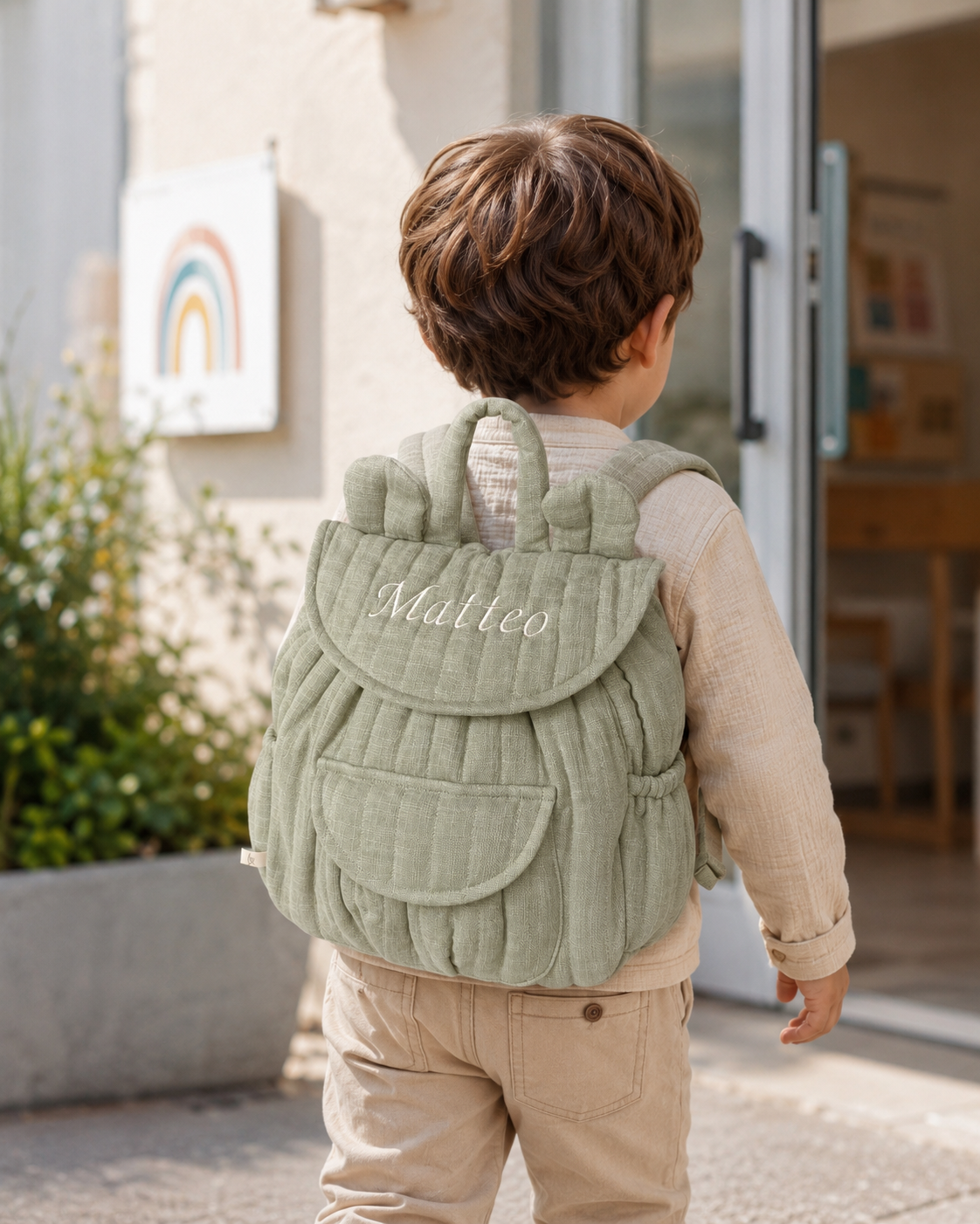 Organic cotton nursery backpack