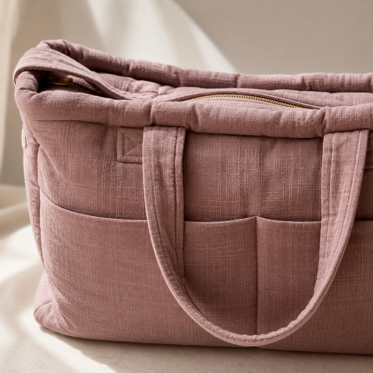 Organic cotton changing bag for the pram