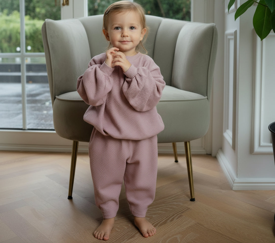 Waffle-textured organic cotton and linen barrel-leg trousers