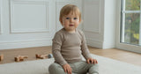 Langarmshirt aus Merinowolle in Rippstrick