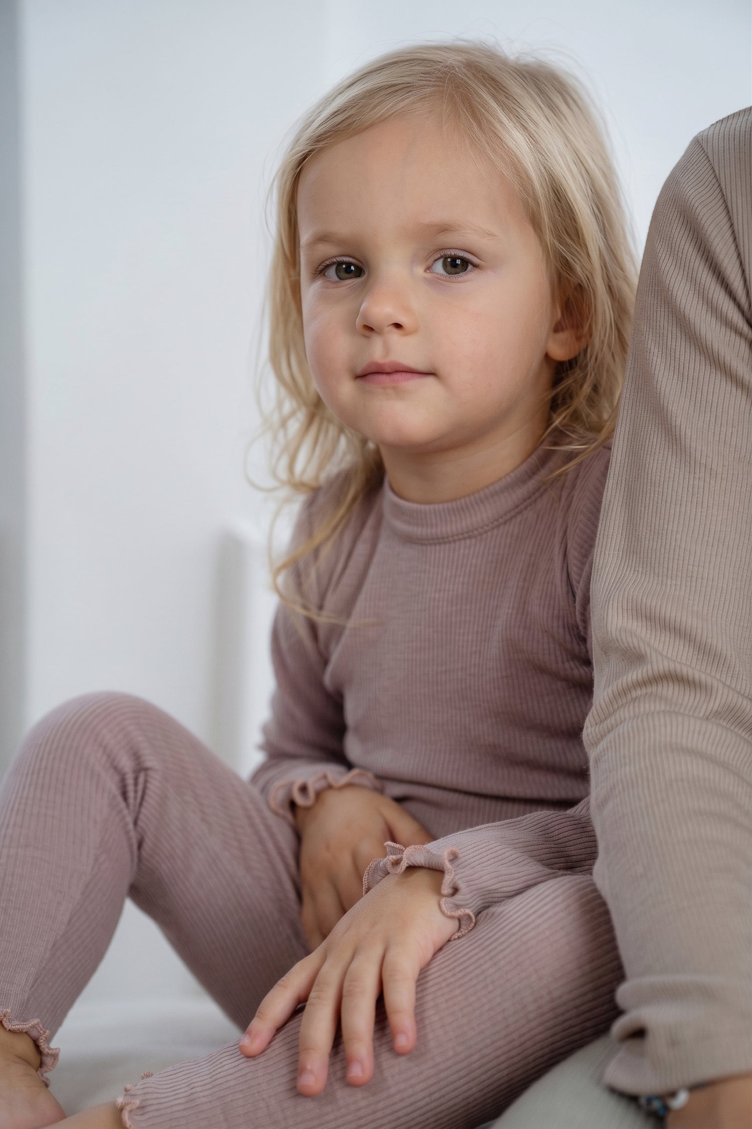 Leggings mit Rüschen aus Merinowolle für Babys
